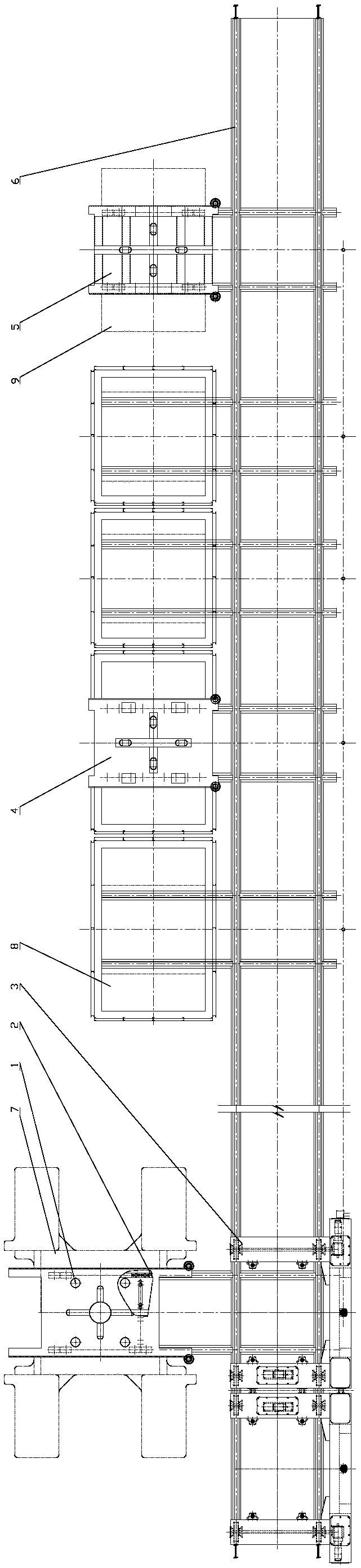 Heavy die preheating furnace bottom for multidirectional double-acting extrusion hydraulic press and die loading and unloading method