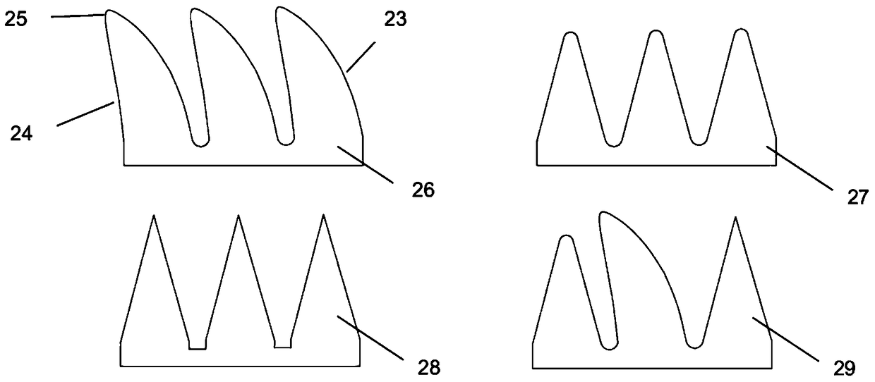 Wind power blade with comb-shaped sawtooth structures and mounting method thereof