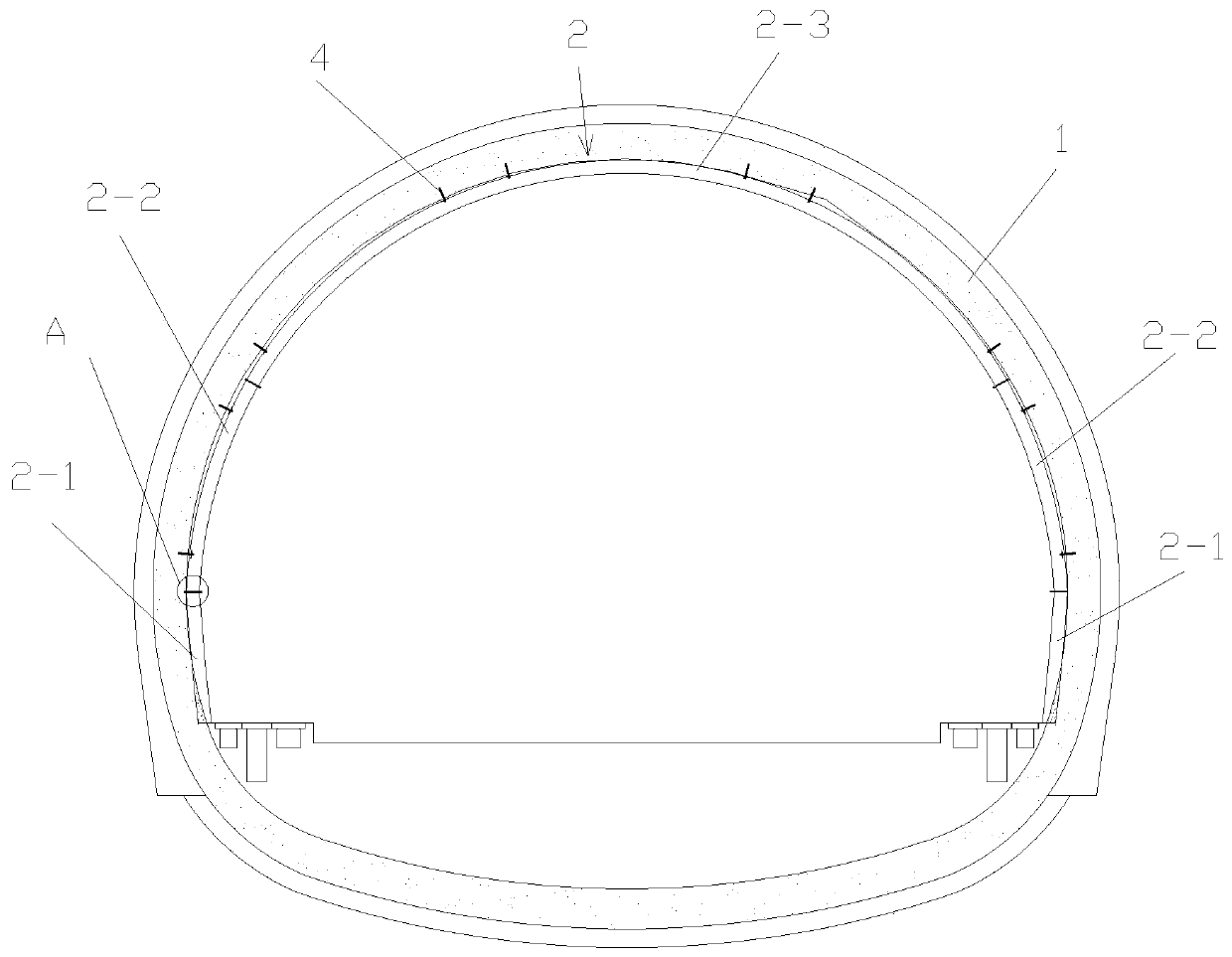 A kind of tunnel lining structure and construction method of existing railway line