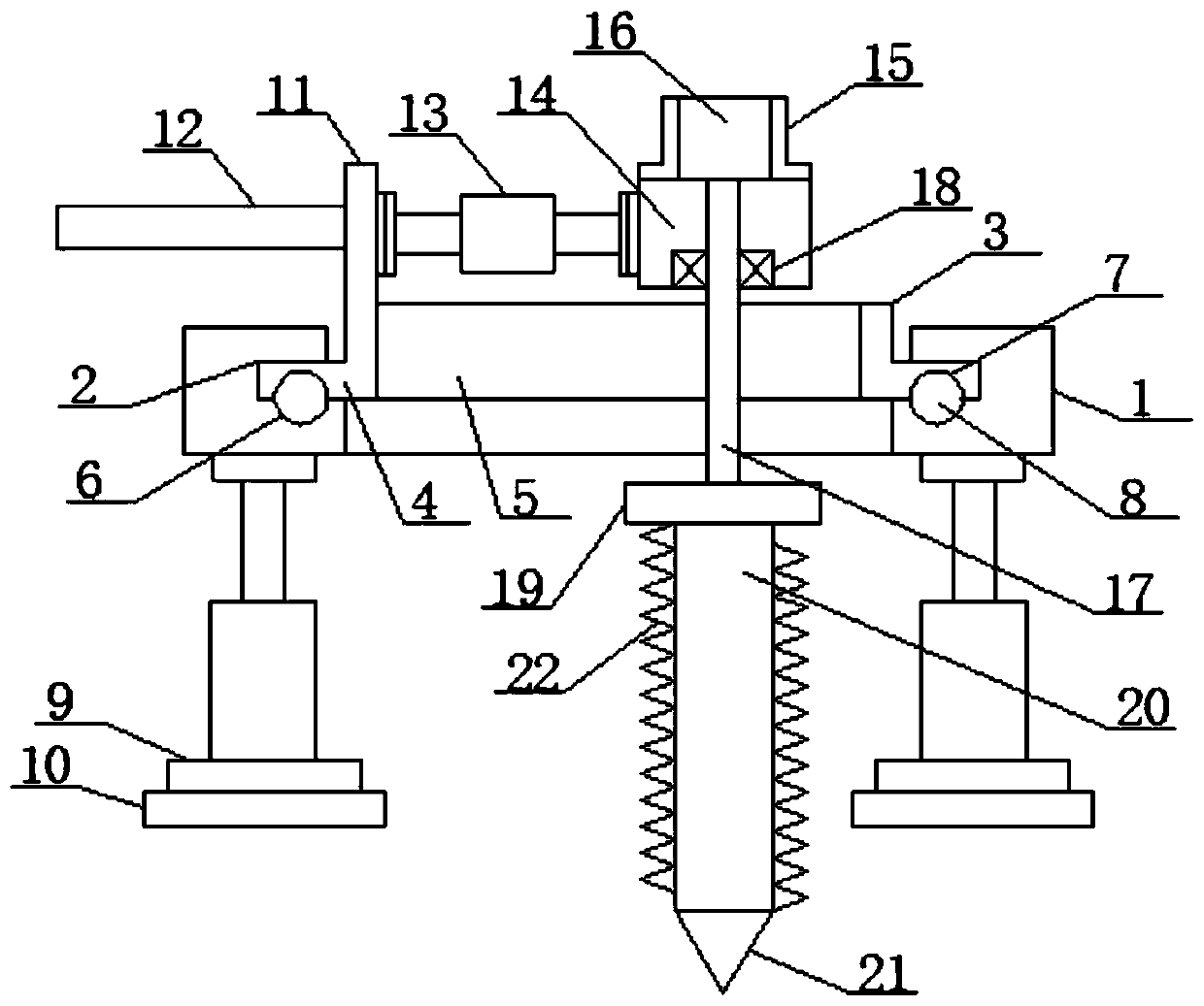 Ground hole digging device for large power cement pole