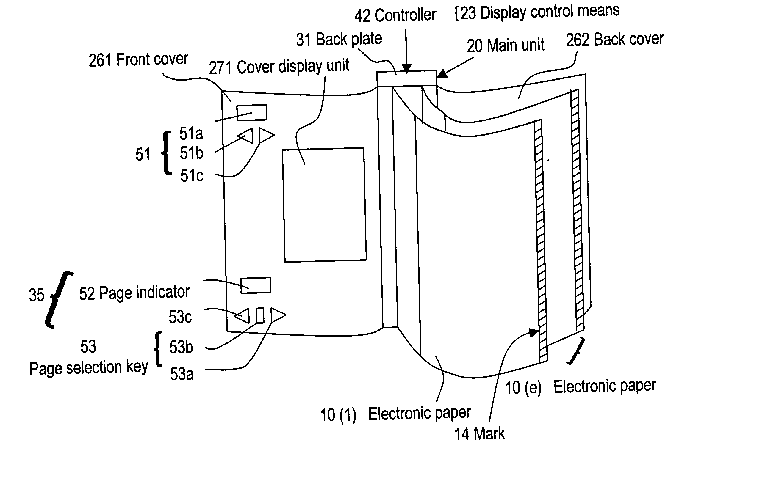 Electronic paper file and mark setting system