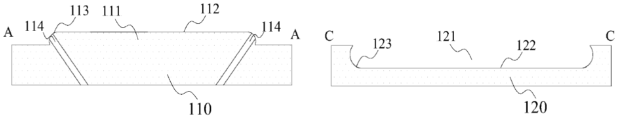 Hot-pressing die, curved glass hot-press molding method and application thereof