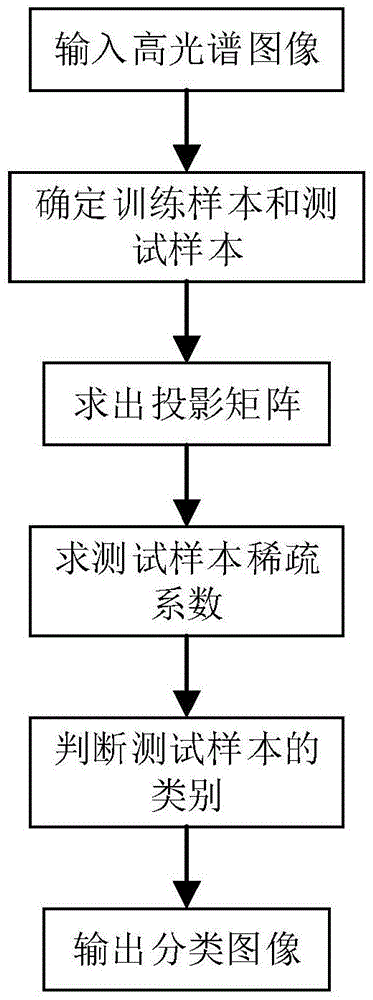 Projection structure sparse coding-based hyperspectral image classification method