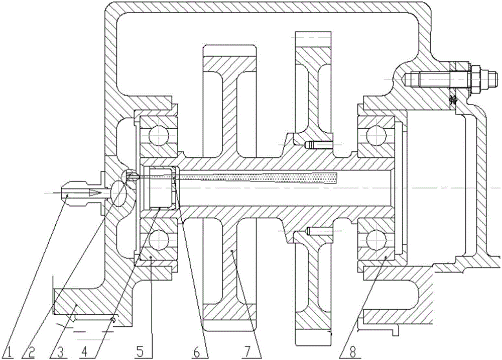 Lubricating oil circuit structure for heavy-duty transmission gear bearings of aeroengine