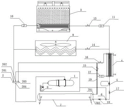 Displacement dual-operating mode multifunctional water and air cooling set