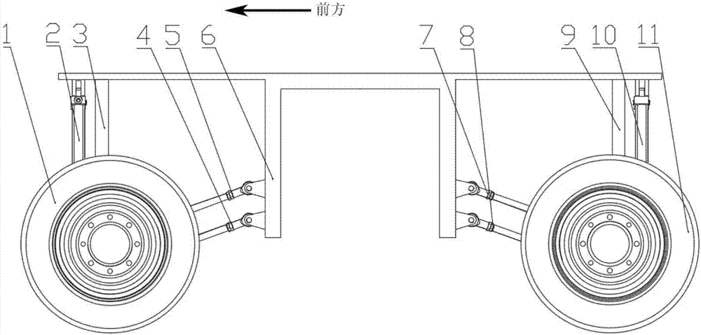 Hill and mountain tractor body attitude adjusting device and adjusting method