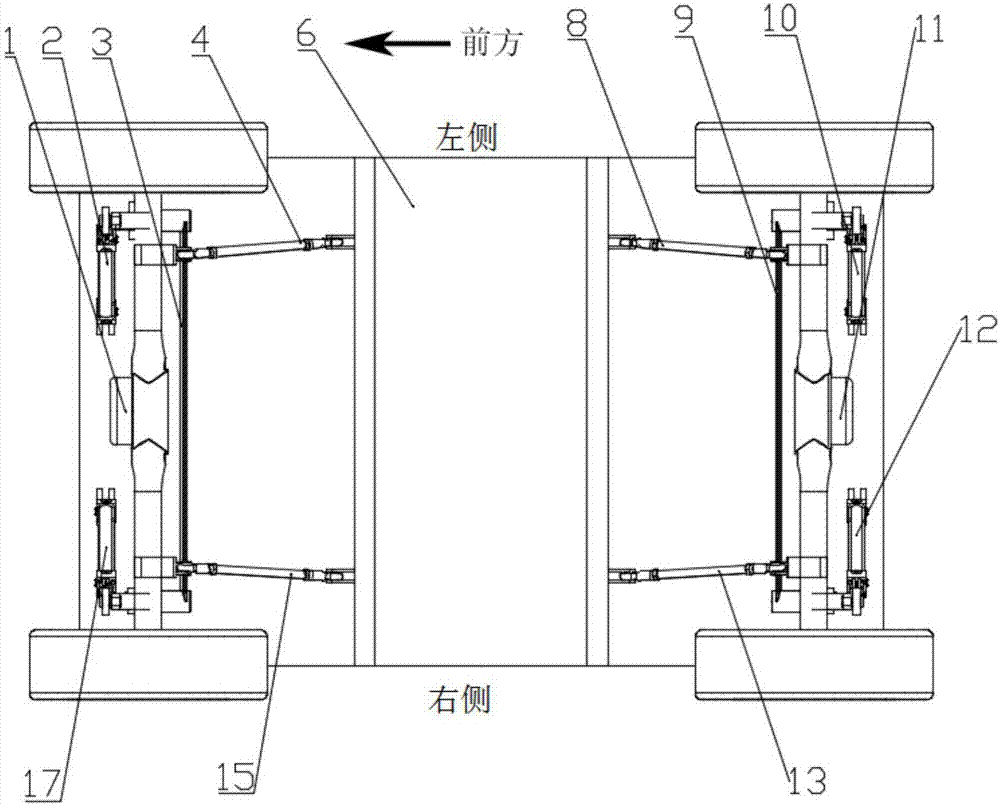 Hill and mountain tractor body attitude adjusting device and adjusting method