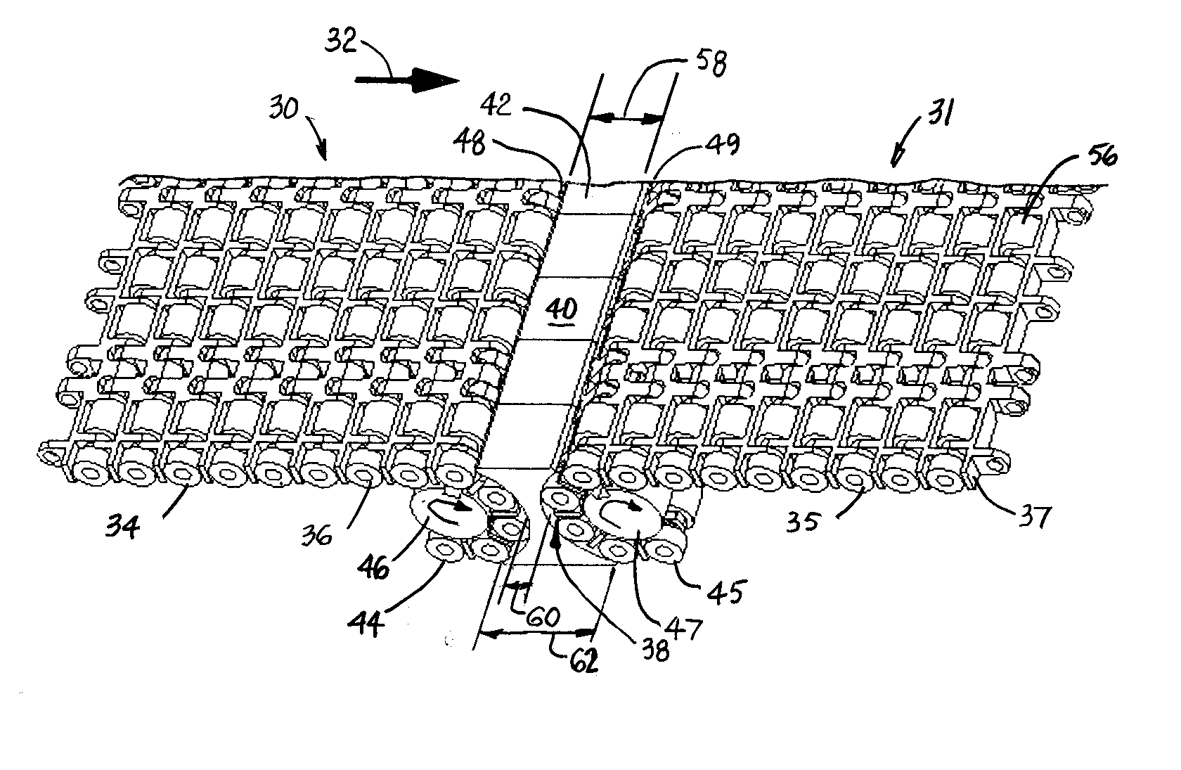 Conveyor transfer system with floating transfer platform