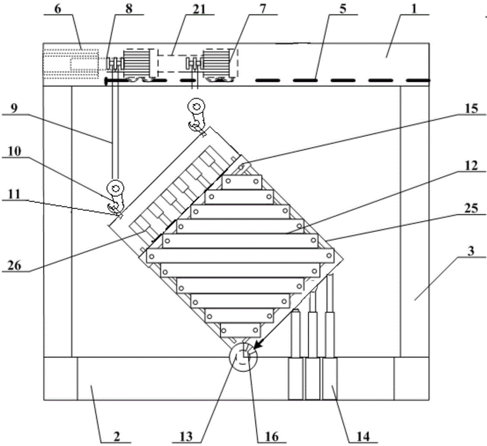 Physical similar simulation test device and physical similar simulation test method for tilted stratums