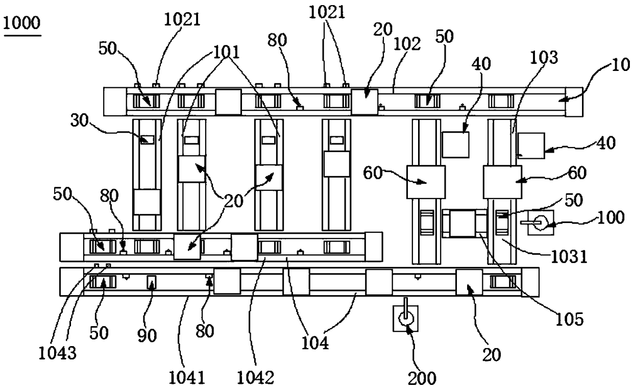 Multi-specification particle sieving synchronous packaging line and sieving synchronous packaging method thereof