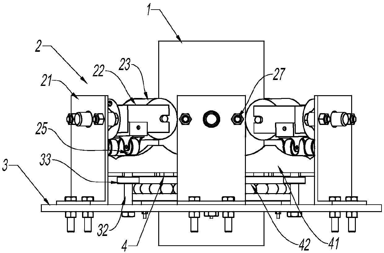 Self-adaptation deviation adjusting device of tubular belt conveyor