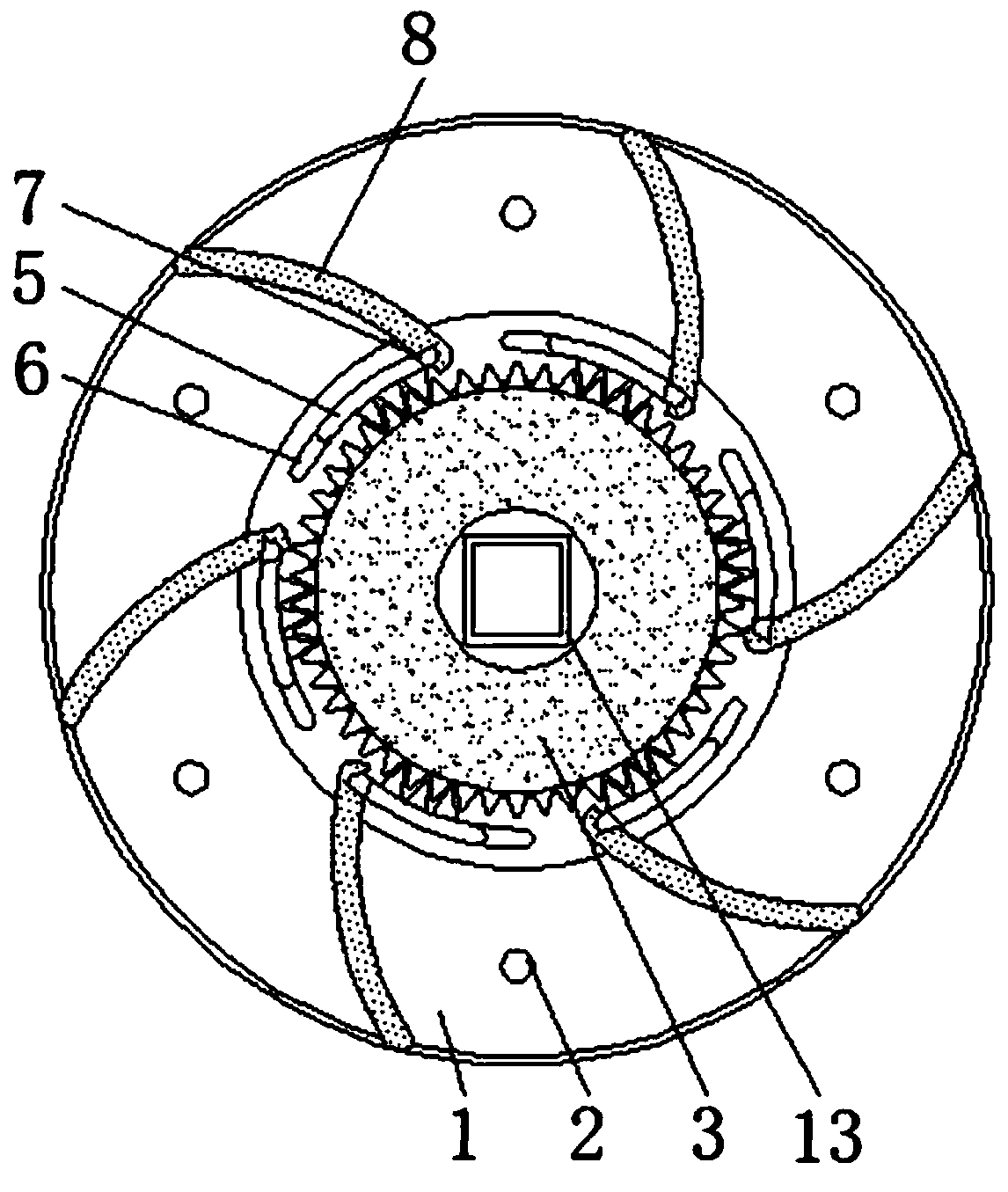 High-efficiency motor backward-tilting fan blade and manufacturing method thereof