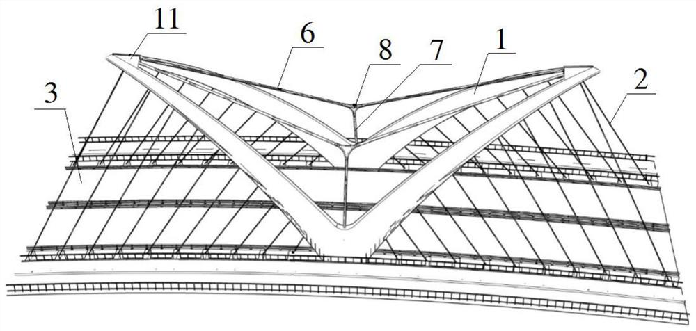 A seagull-style space back-cable cable-stayed bridge system