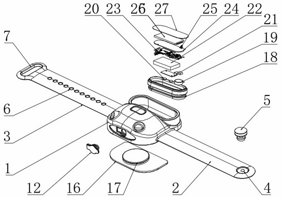 Detachable and combinable multifunctional smart bracelet with liquid storage cavity