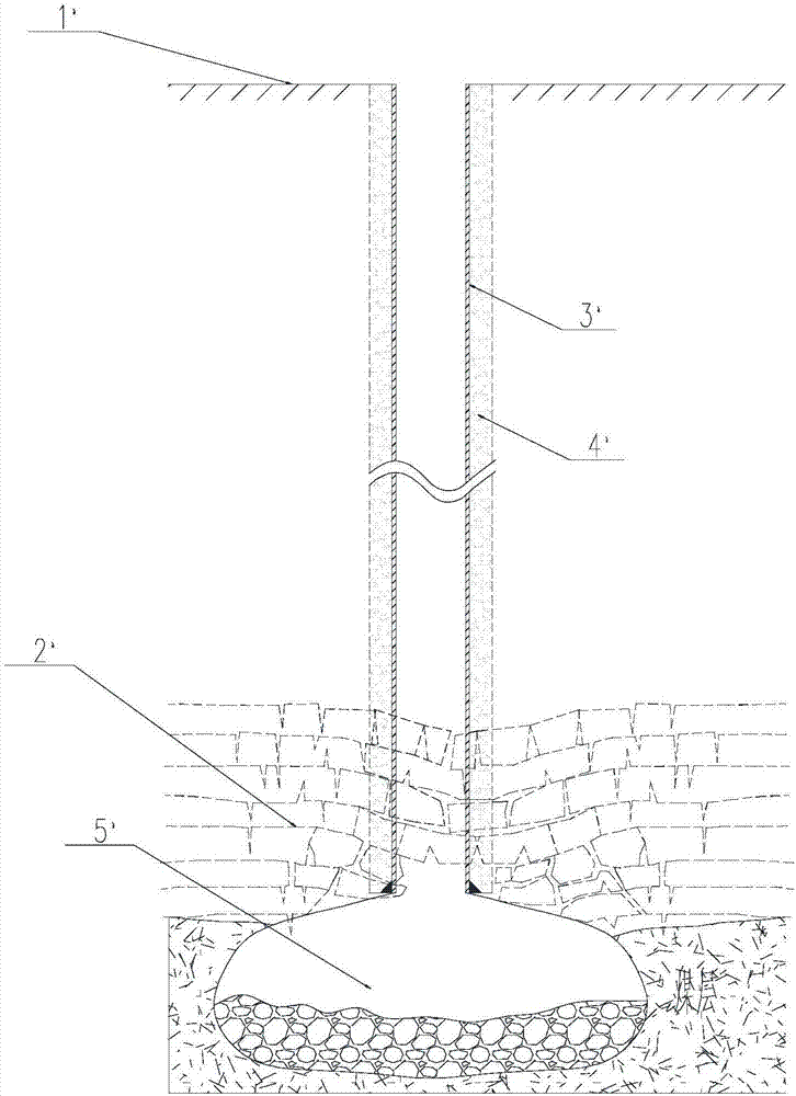 Coal underground gasified drill hole and constructing method of drill hole