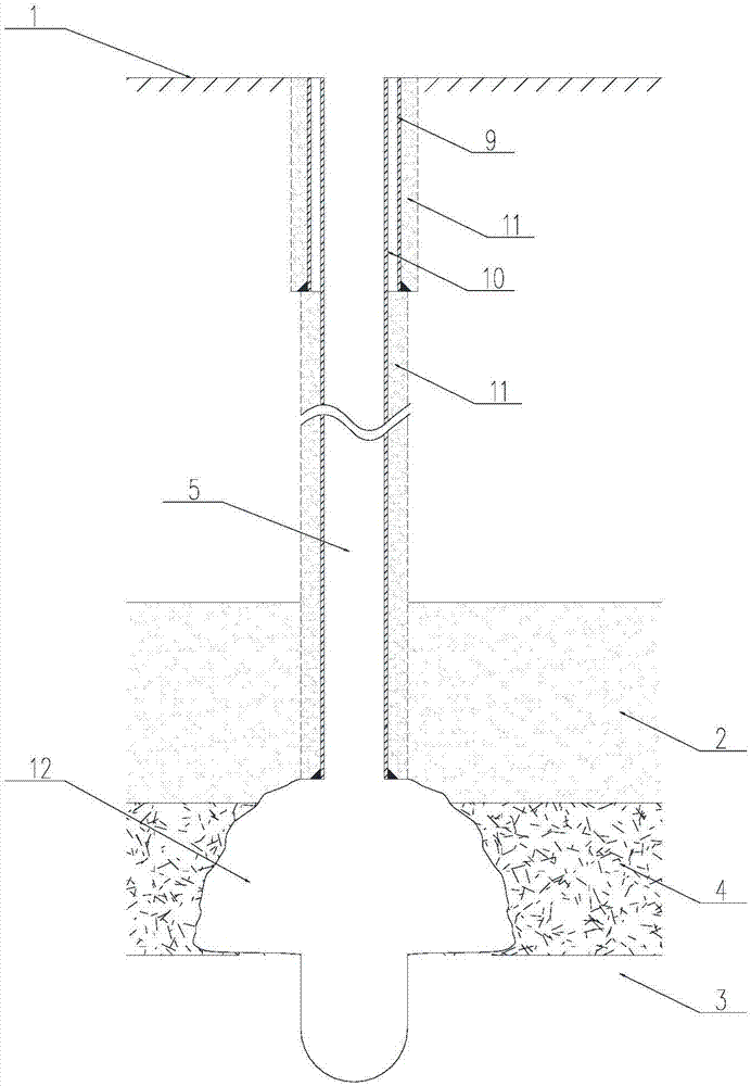 Coal underground gasified drill hole and constructing method of drill hole