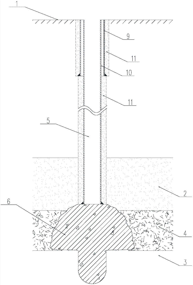 Coal underground gasified drill hole and constructing method of drill hole