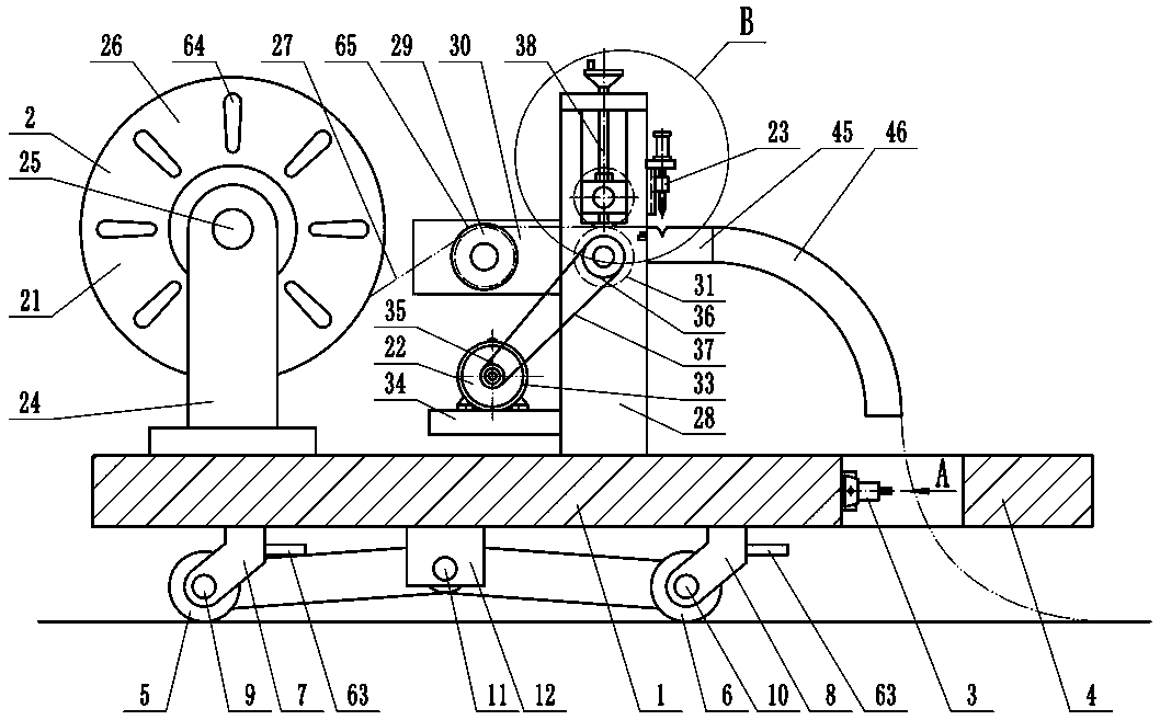 Automatic waterproof coiled material feeding device