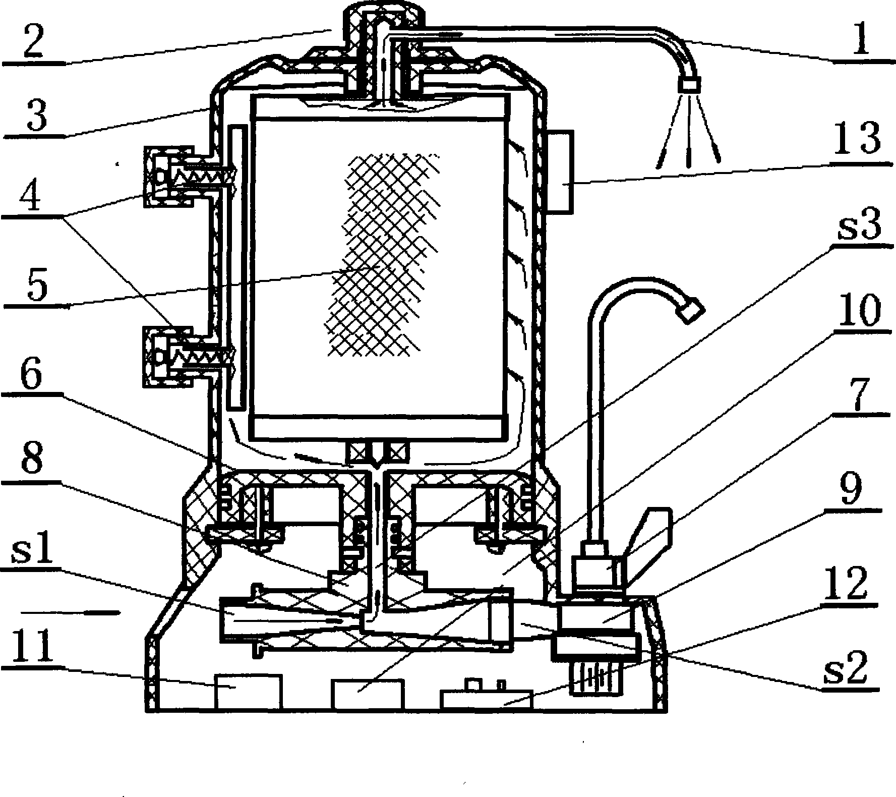 Self-generating multifunctional self-cleaning water purifier