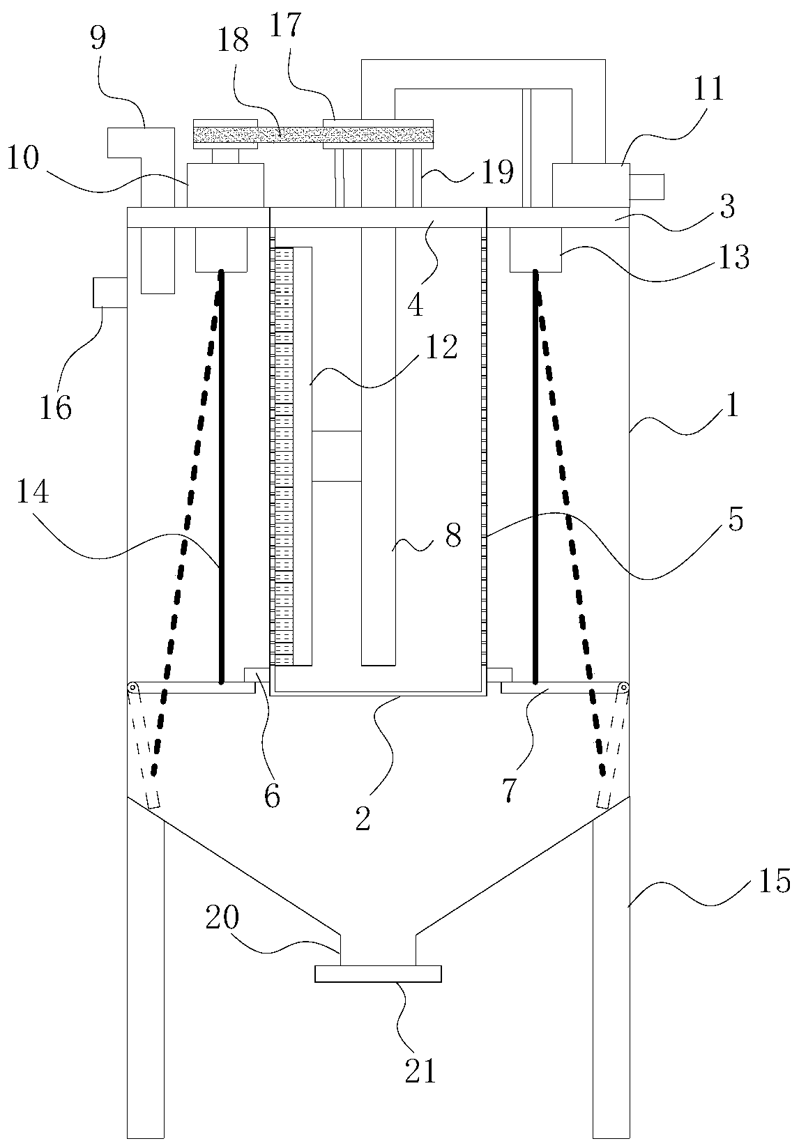 A slag water separation and recovery device