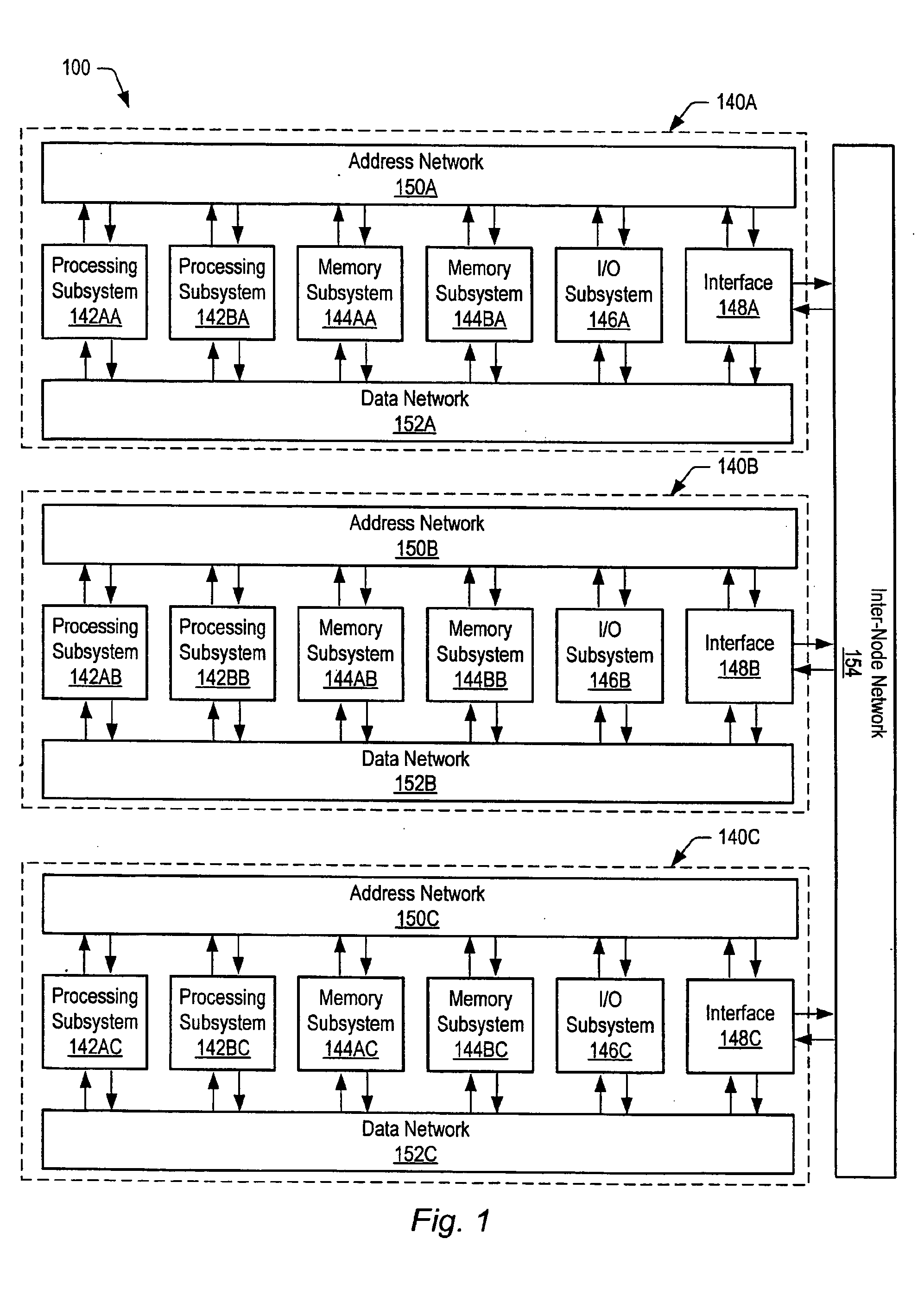 Performing virtual to global address translation in processing subsystem