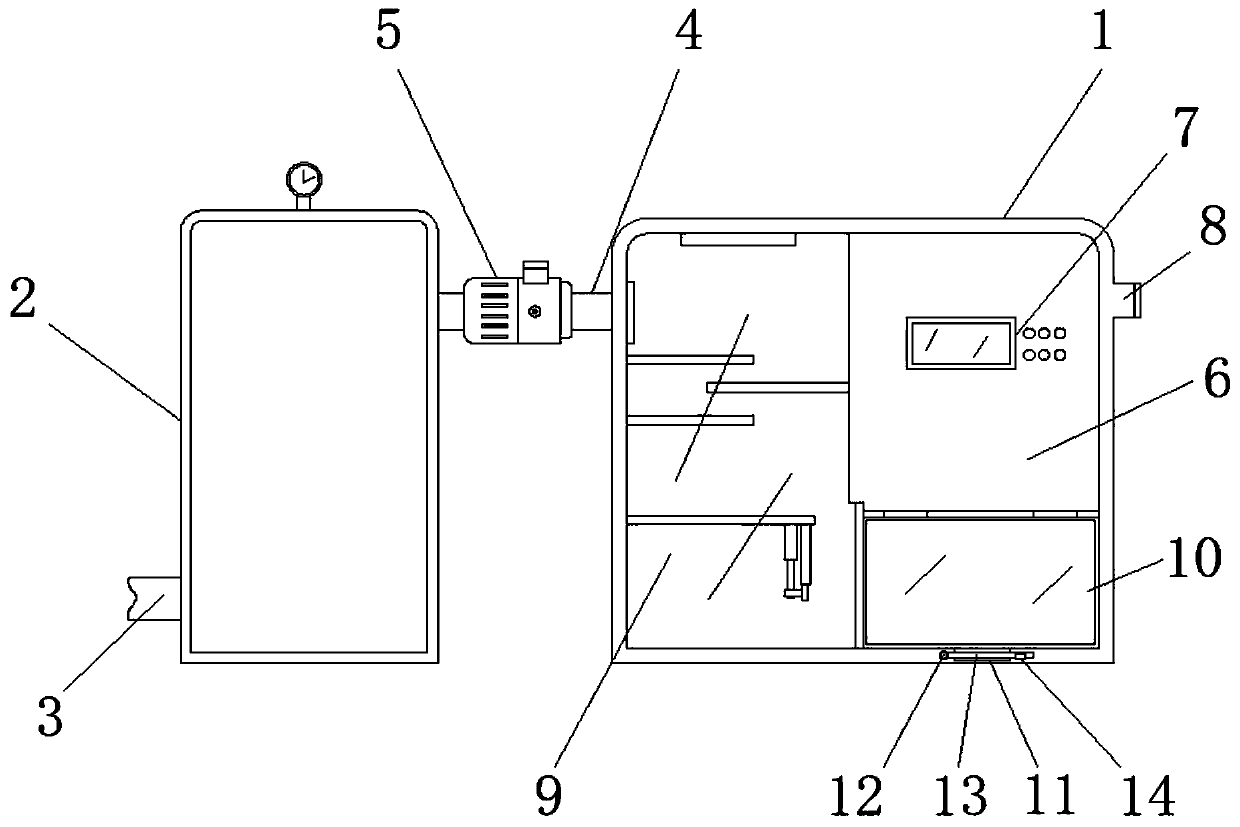 Air quality measuring and controlling device for leukemia model nursing ward