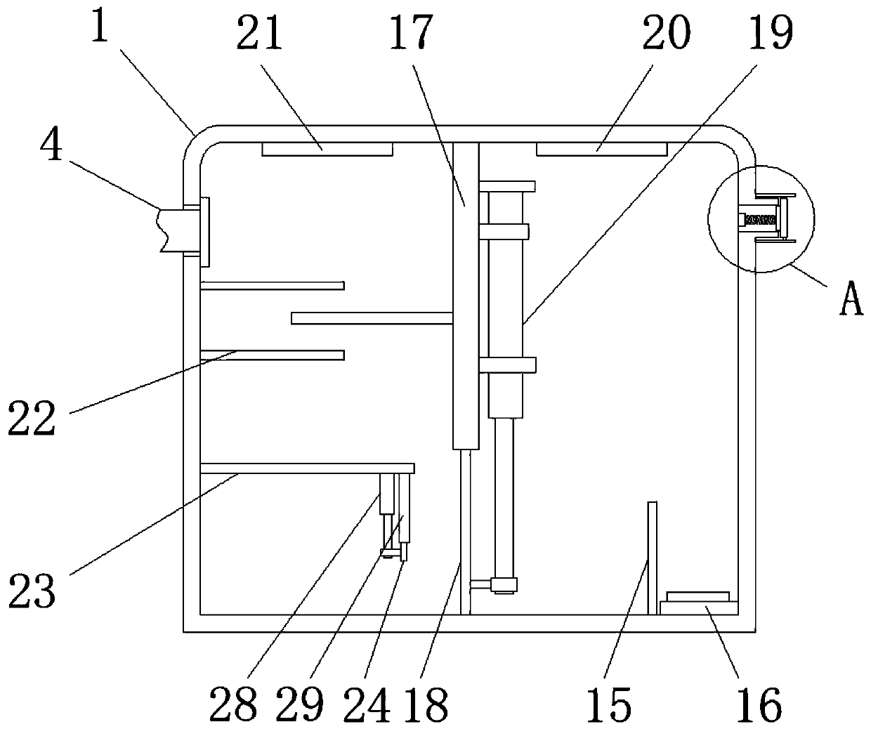 Air quality measuring and controlling device for leukemia model nursing ward