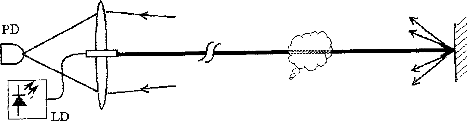 Method and apparatus for single-laser-sourceharmonic remote sensing gas detection