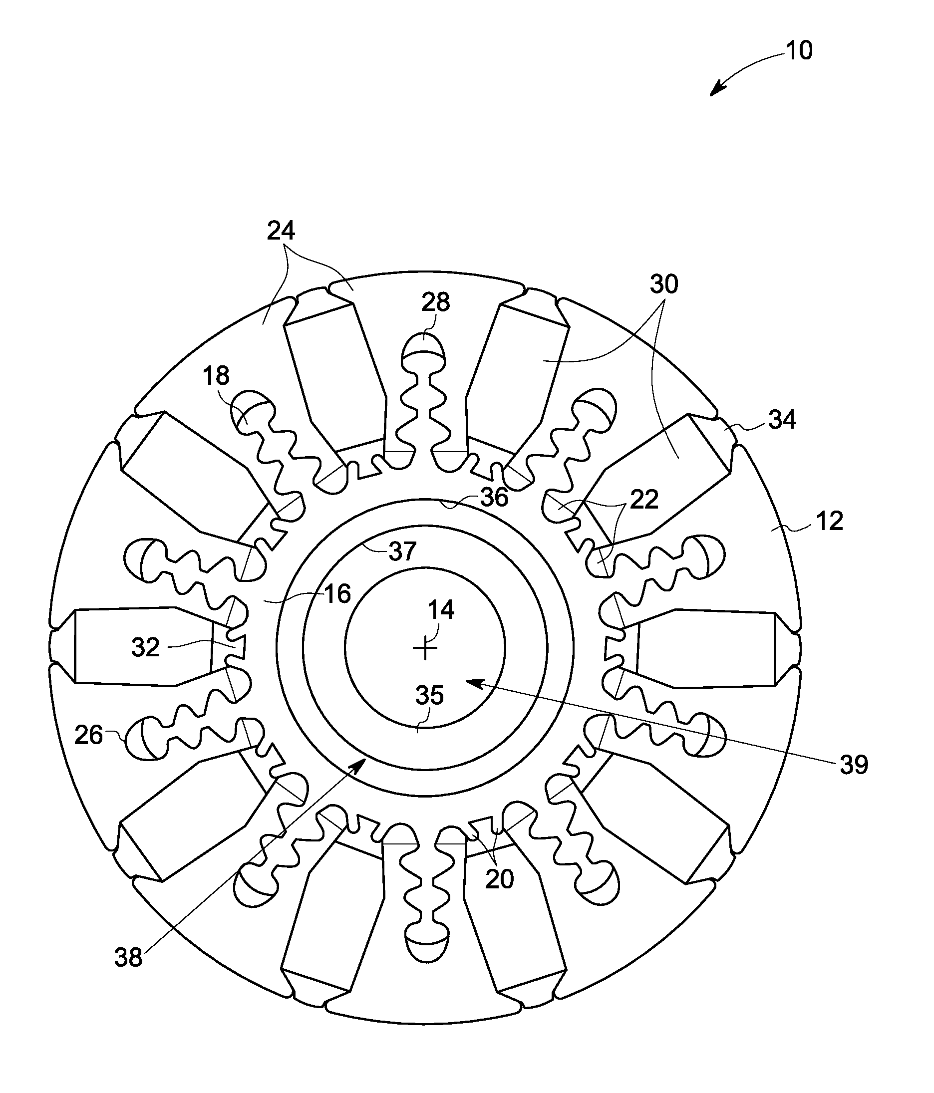 Dovetail spoke internal permanent magnet machine