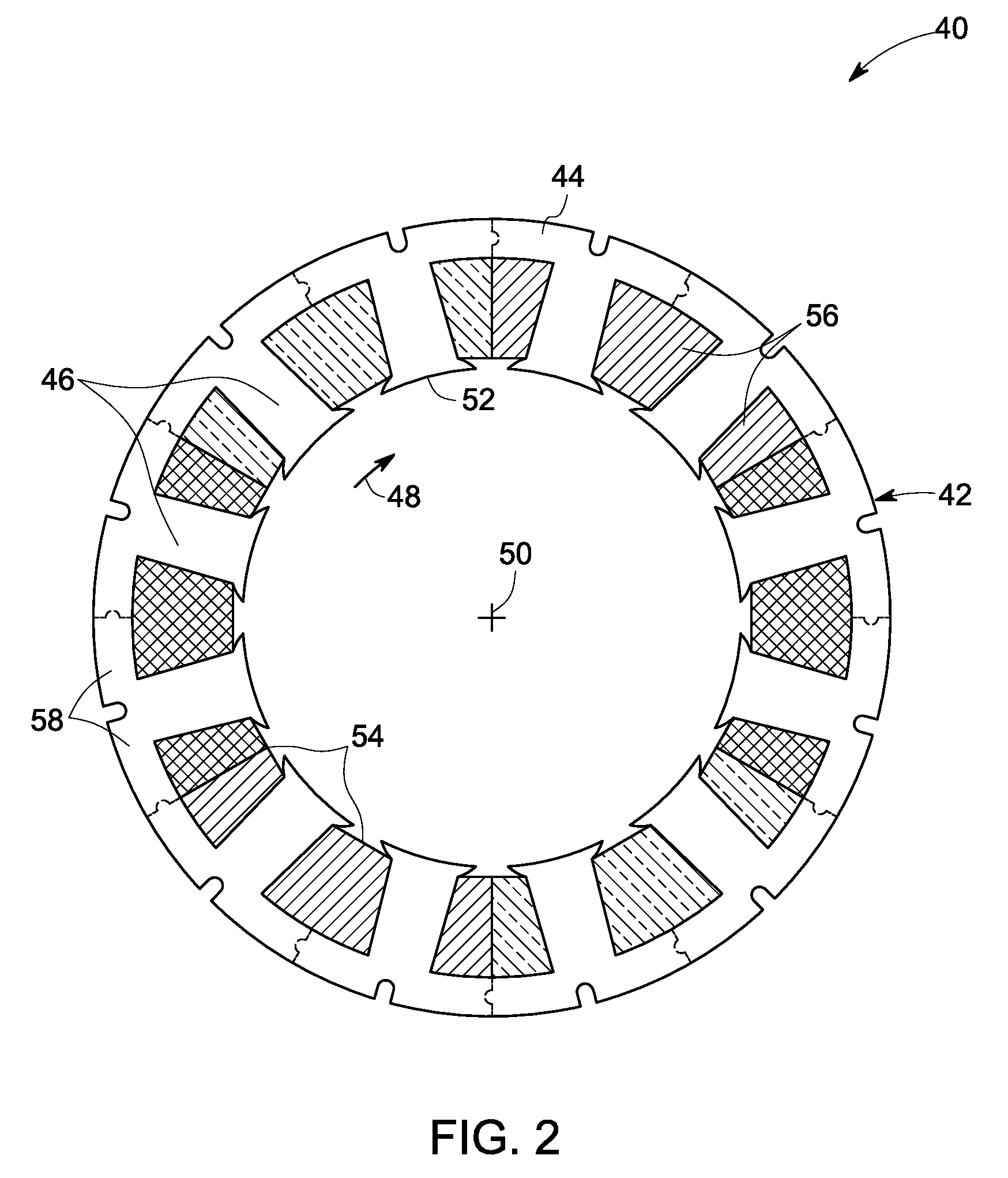 Dovetail spoke internal permanent magnet machine