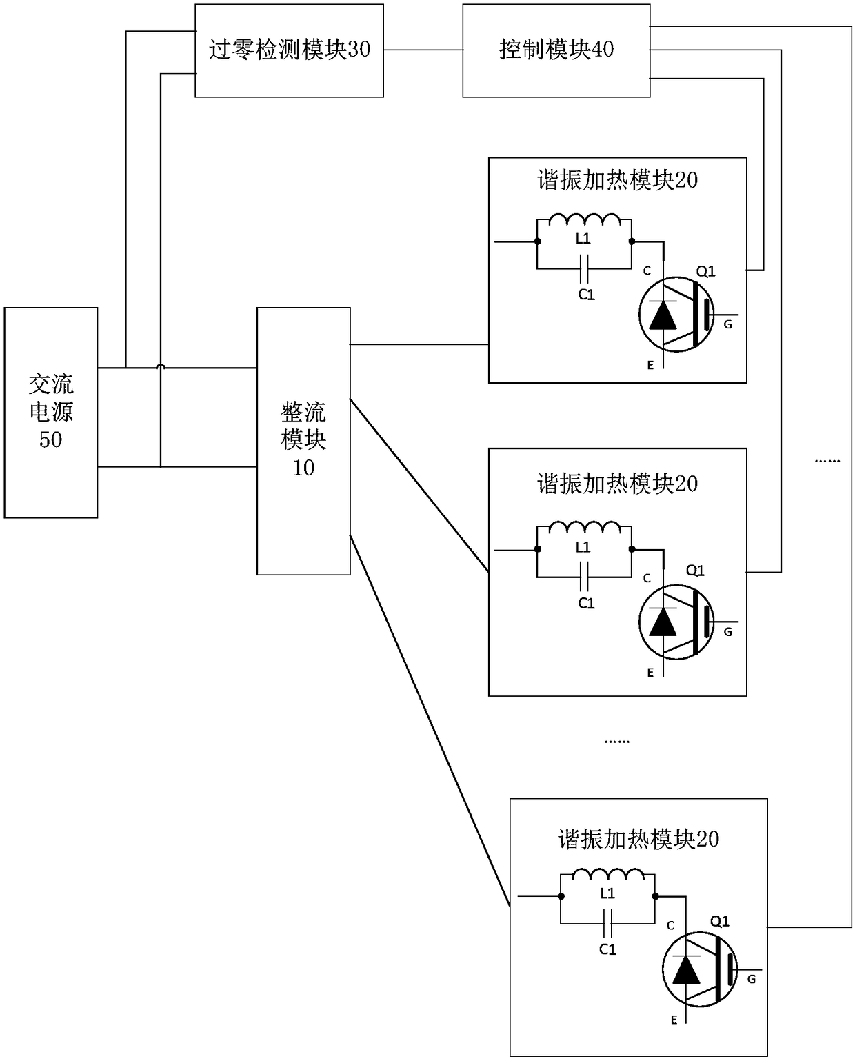 Electromagnetic cooking equipment, electromagnetic heating system and heating control method for electromagnetic heating system