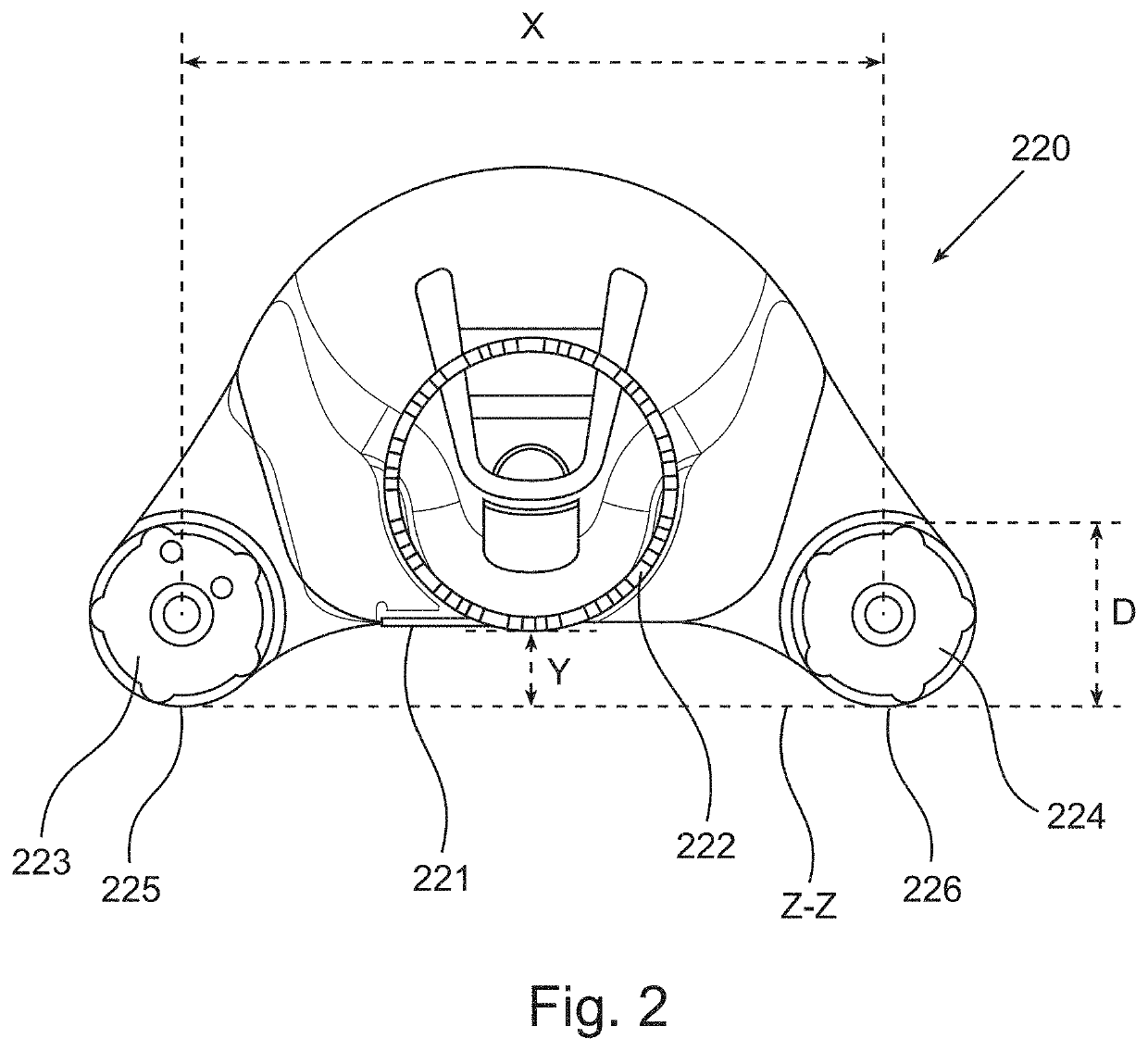 A rotary shaving apparatus without direct forceable contact between the blades and the skin