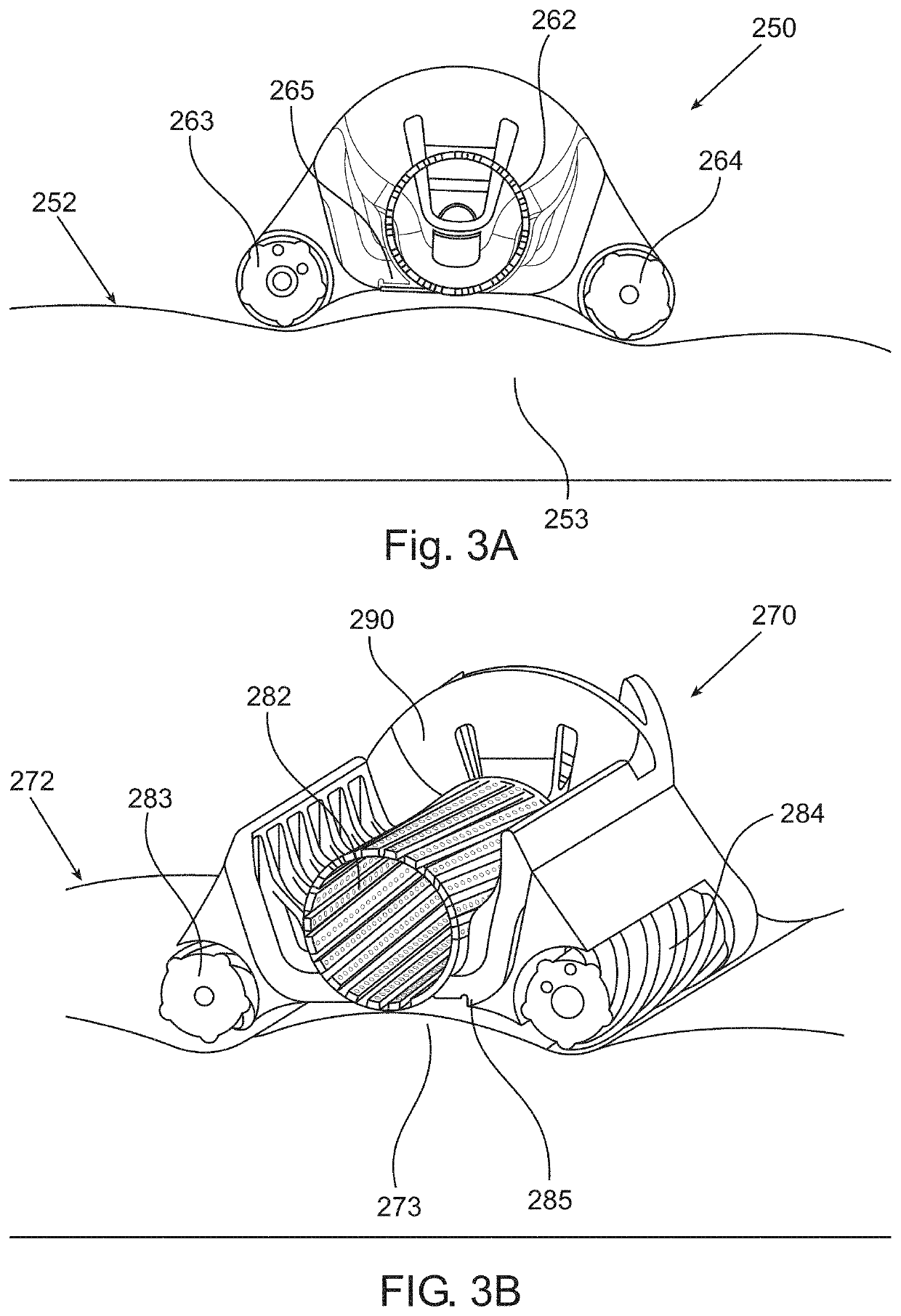 A rotary shaving apparatus without direct forceable contact between the blades and the skin