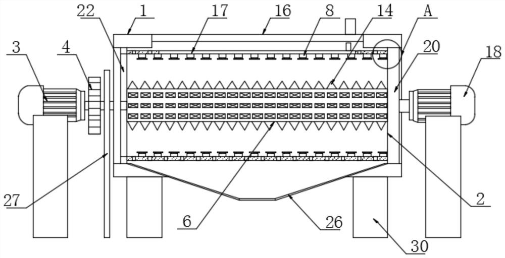 Raw material crushing device for resin toy production and processing