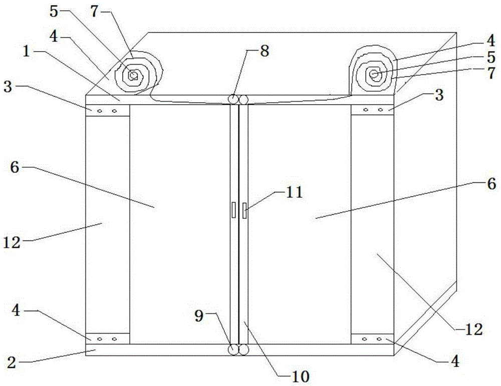 Double-unrolling-type wardrobe sliding door