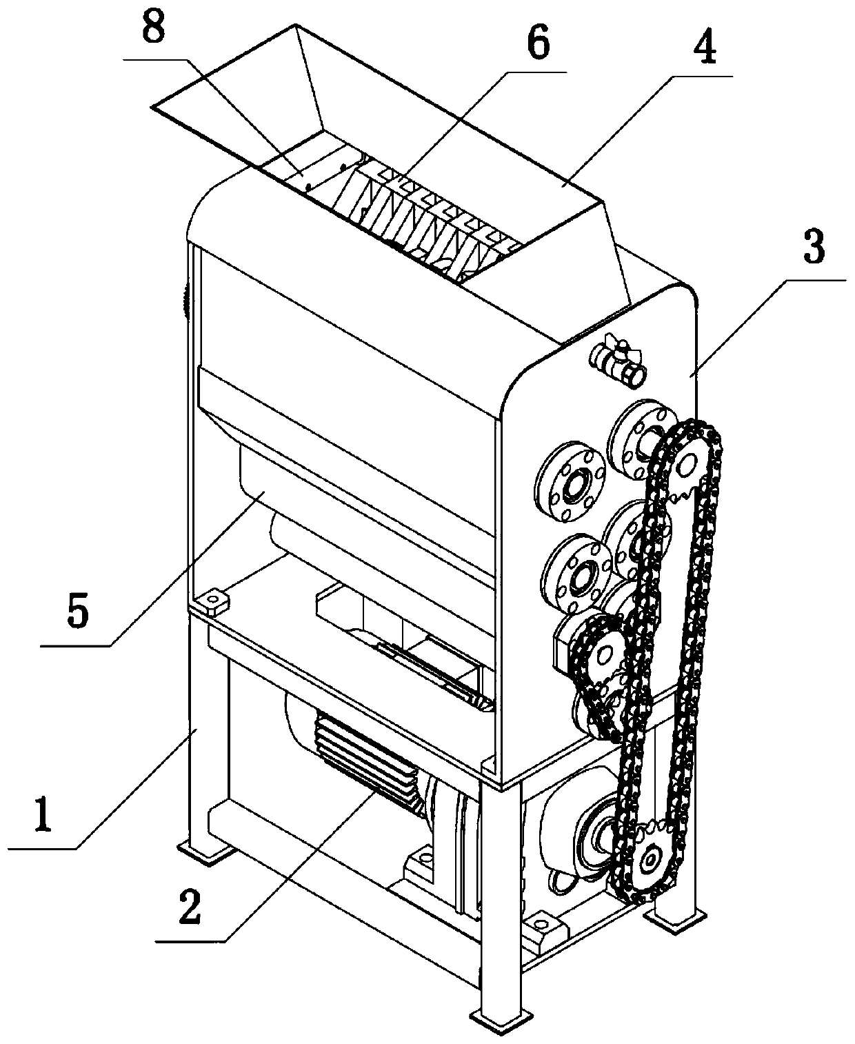 Funnel type permutation and combination kitchen waste processing device and processing method thereof