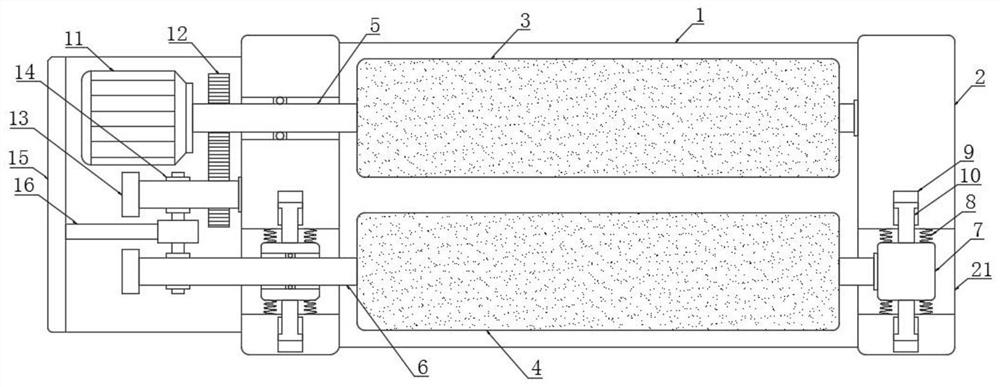 Open-type rubber mixing mill with automatic distance adjusting function