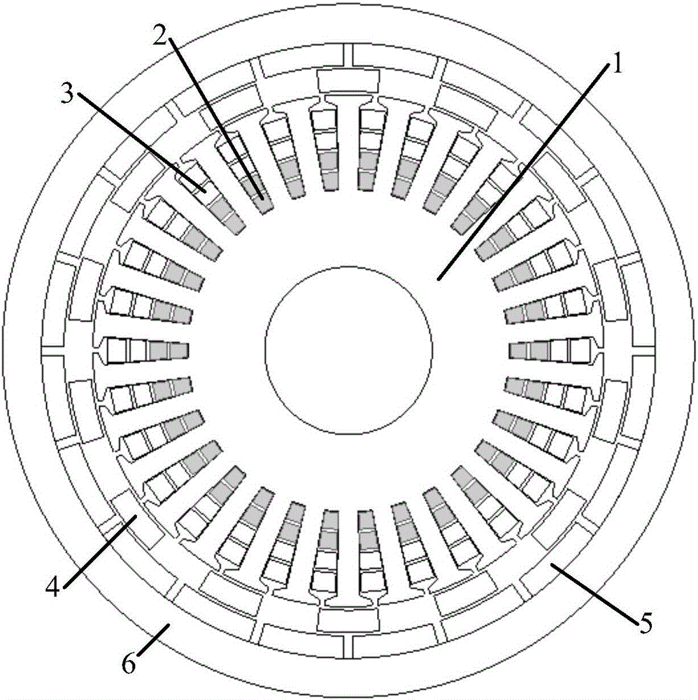 Brushless dual-mechanical-port permanent magnet motor based on magnetic field modulation principle