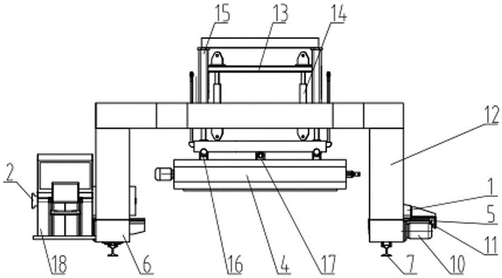 Two-direction pre-tensioned prestressing ballastless track slab movable tensioning equipment