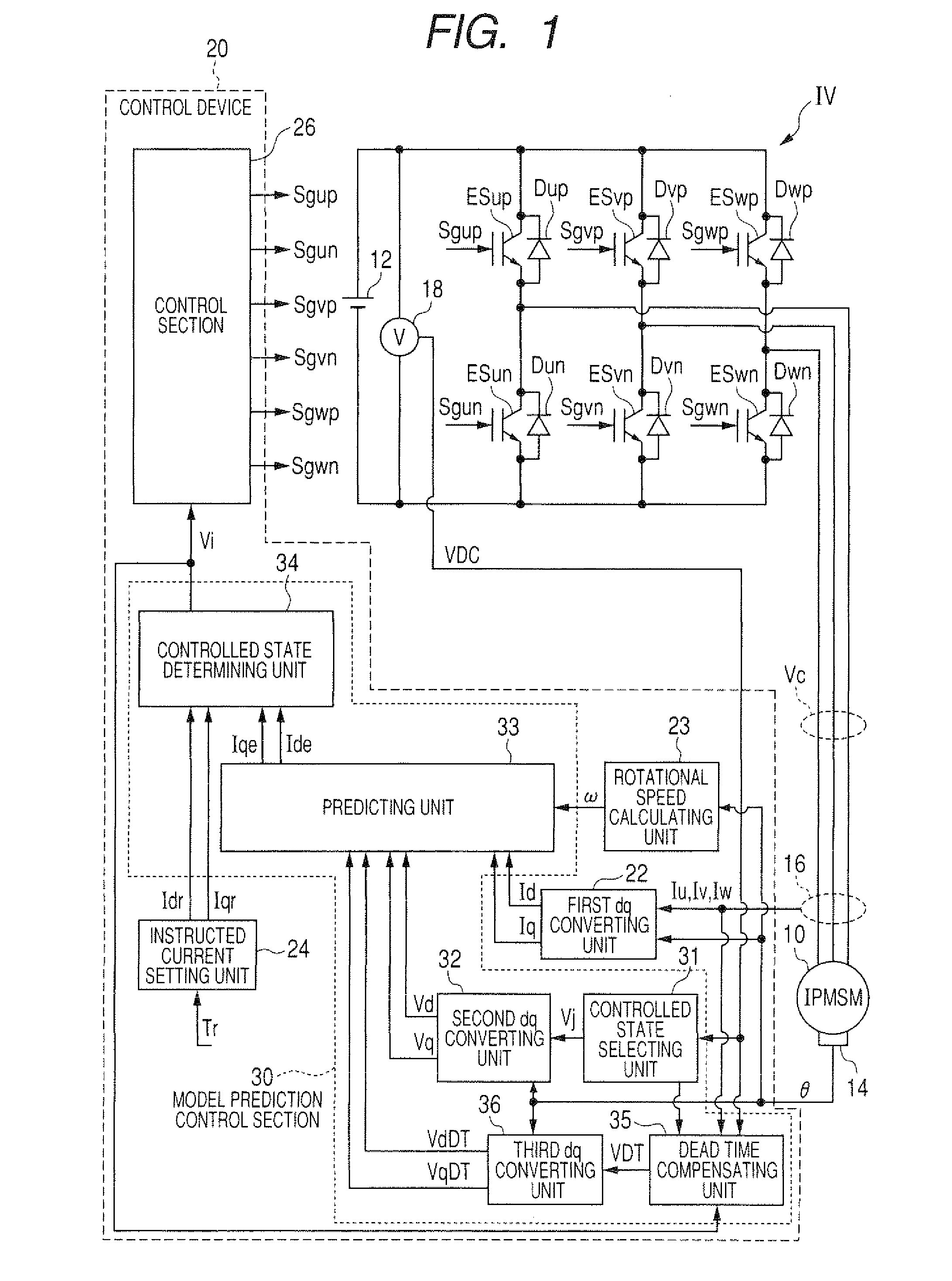 Control device for electric rotating machine