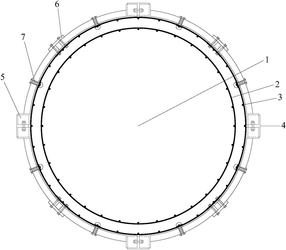 Pressure test structure for long bored cast-in-situ pile and test method