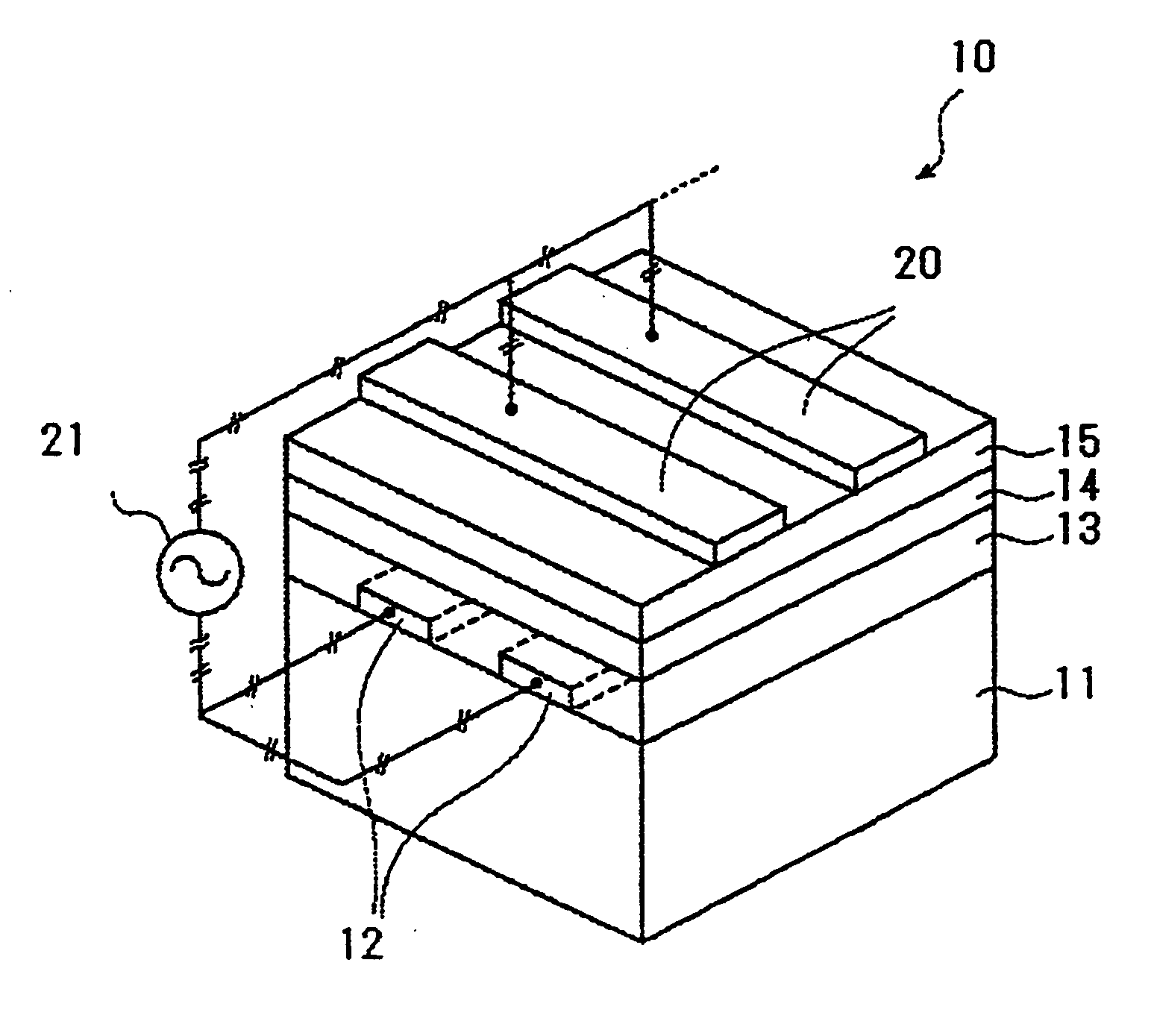 Inorganic electroluminescence device driven by direct current