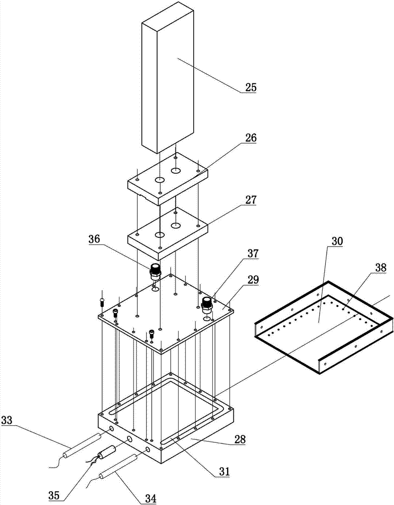 A pressing device of a standard garment pocket cloth folding and pressing machine