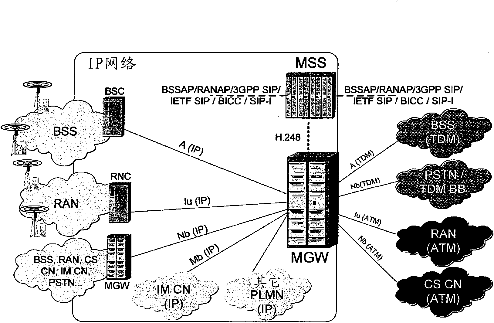 Different ip interfaces in a communication network system