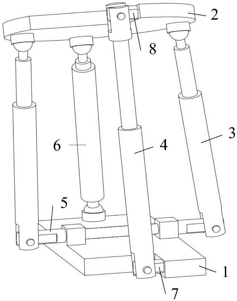 SPS+UPU+(2RPS+R) type four-freedom-degree parallel robot