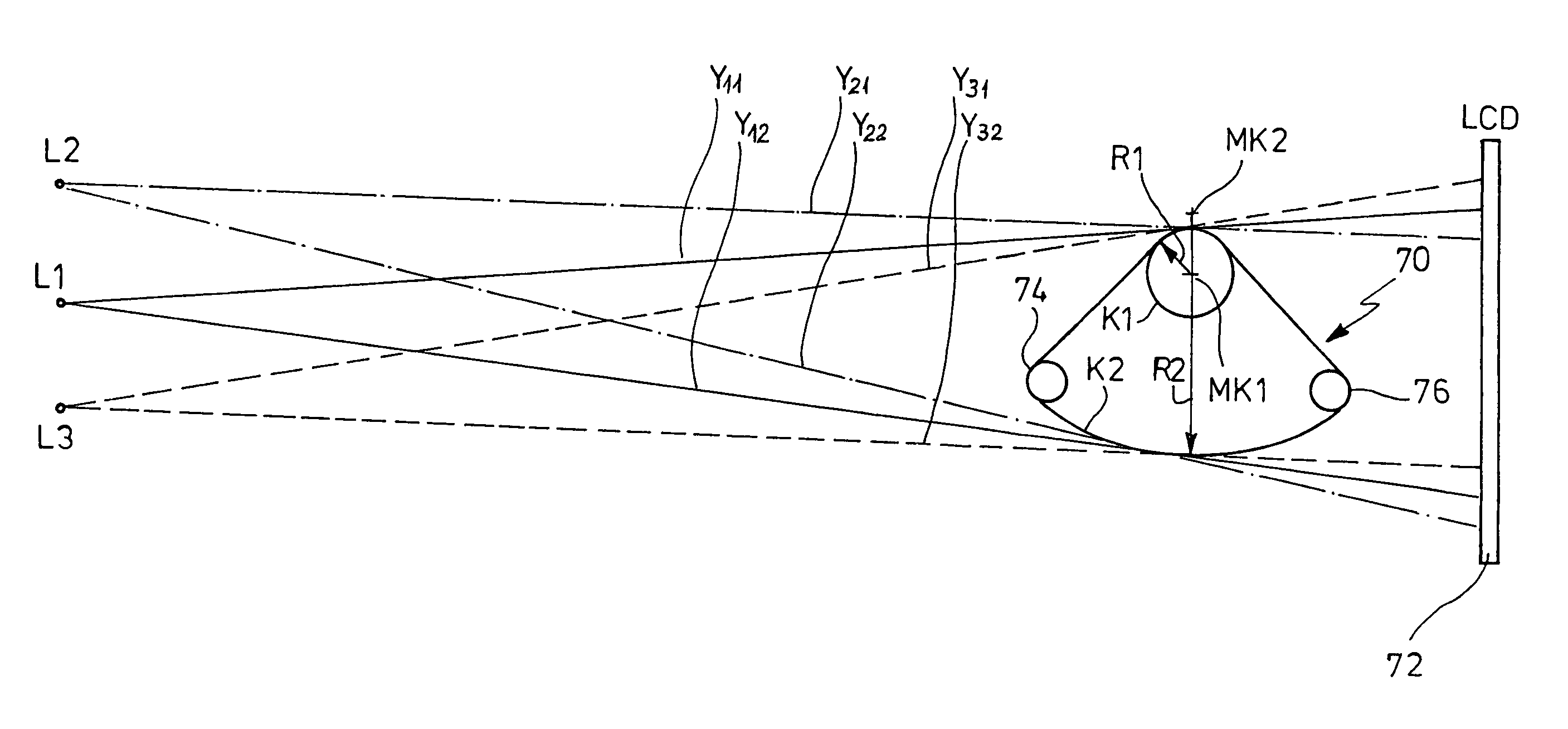 Method for measuring the dimension of a non-circular cross-section of an elongated article in particular of a flat cable or a sector cable