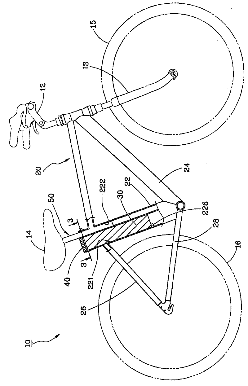 Electric bicycle frame capable of hiding battery in middle tube