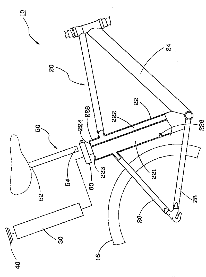 Electric bicycle frame capable of hiding battery in middle tube