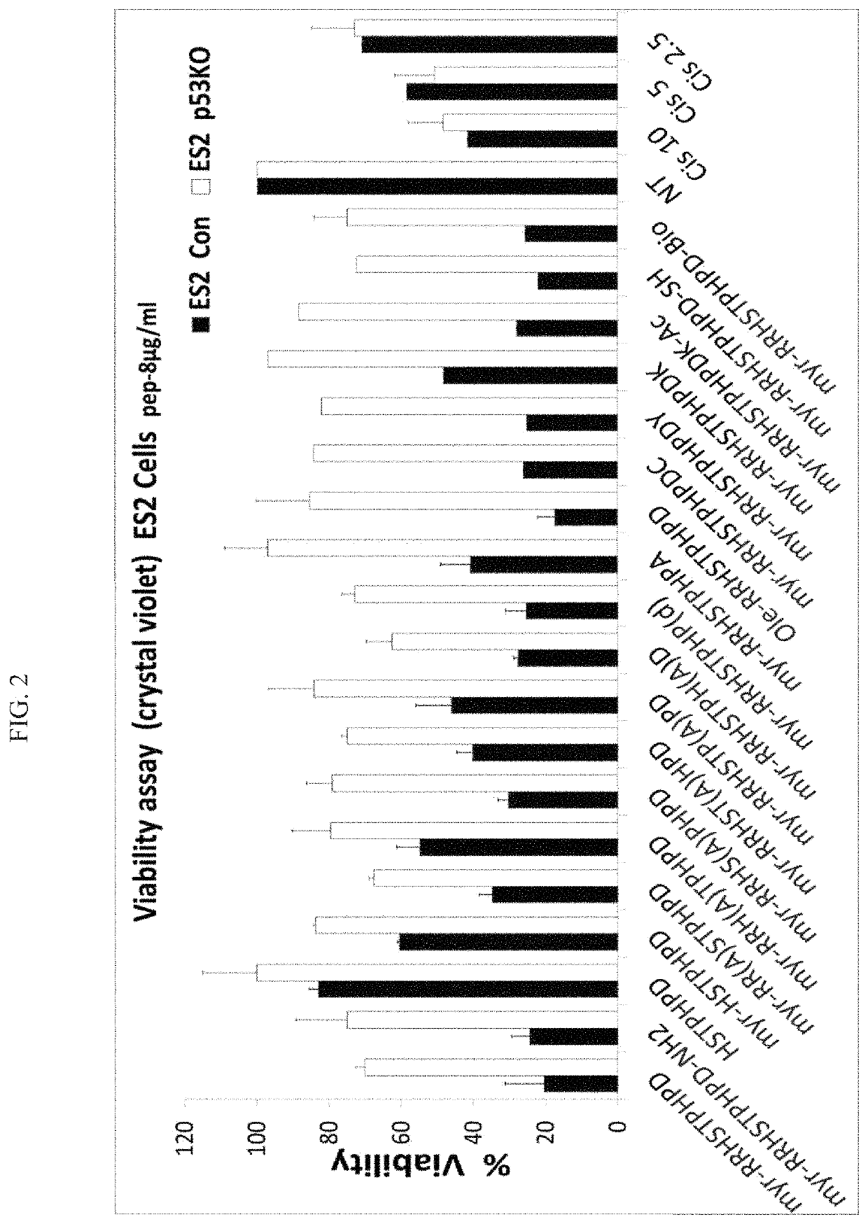 Peptides and use of same in the treatment of diseases, disorders or conditions associated with a mutant P53