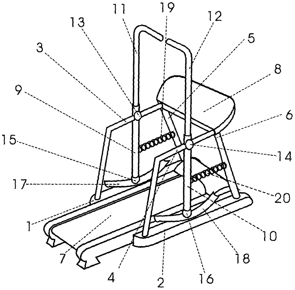 Fitness method of electric treadmill with swingable vertical armrest